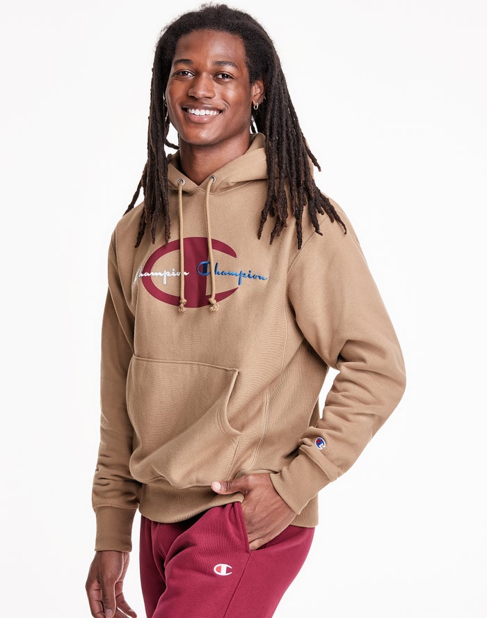 Champion Hoodie Heren - Khaki - Reverse Weave® ( 249531-VWK )